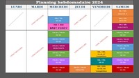 Planning des cours Saison 2024